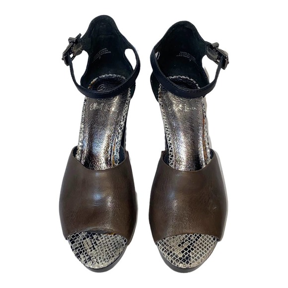 Elliott Lucca Bellina Snake-Print Braided Leather Pumps in Mineral Exotic sz 7 - Picture 3 of 13